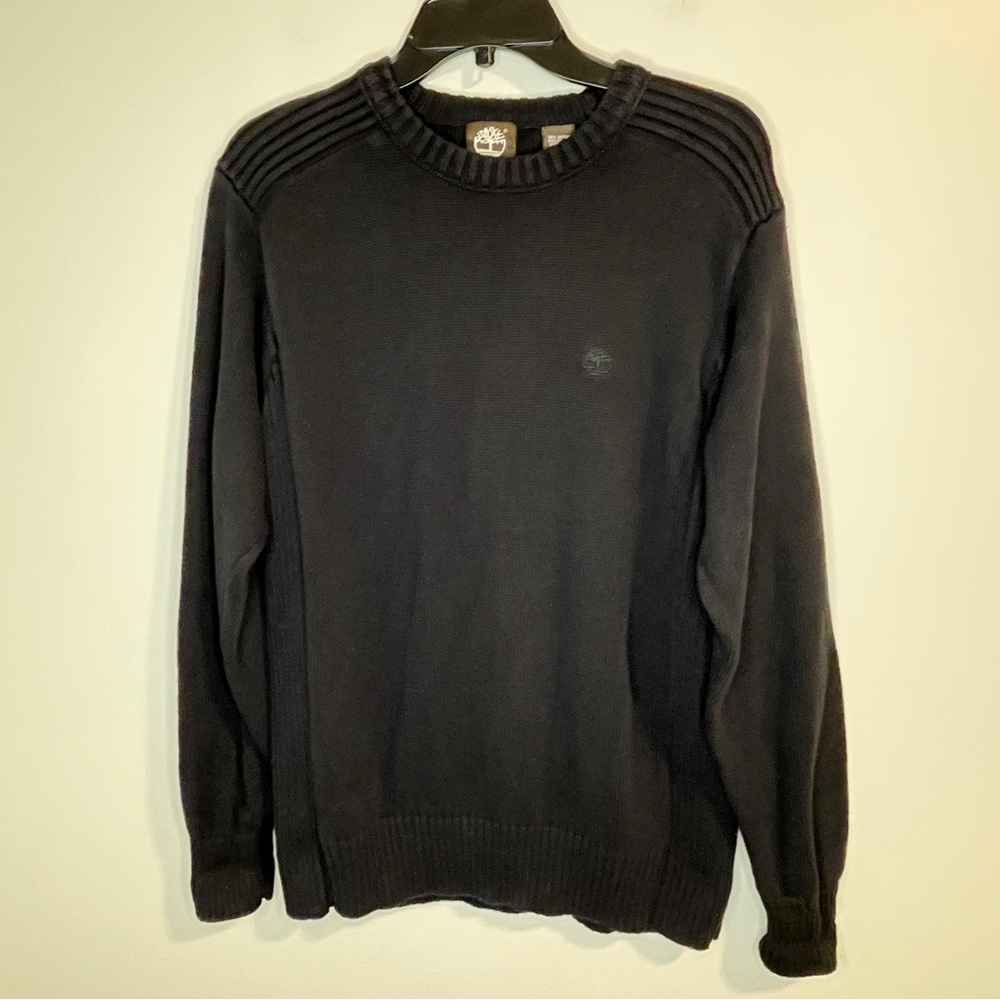 Timberland Men's Black Cotton Crewneck Sweater